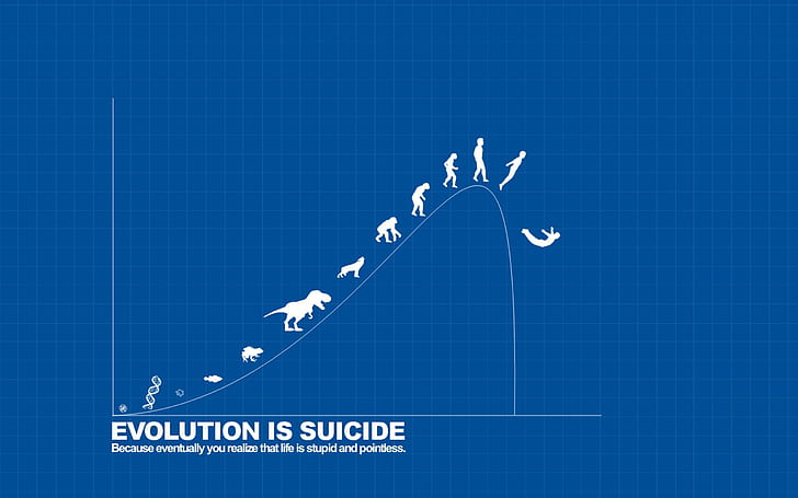 Evolution is suicide, evolution is suicide text, vector, 2560x1600, HD wallpaper
