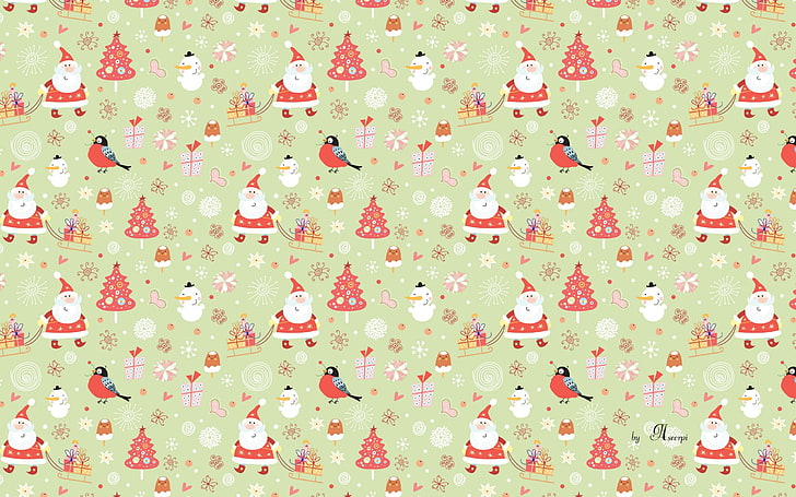 Christmas, New Year, celebration, backgrounds, pattern, full frame, HD wallpaper