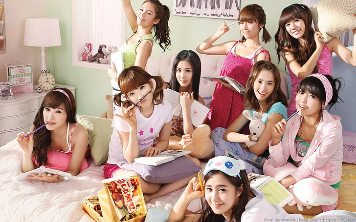 Girls' Generation, K-pop, Asian, women, group of women, brunette