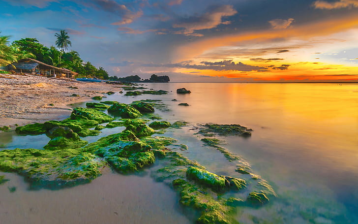 Apatot Beach In Philippines Exotic Asia Sunset Ultra Hd Wallpapers For Desktop Mobile Phones And Laptop 3840×2400, HD wallpaper
