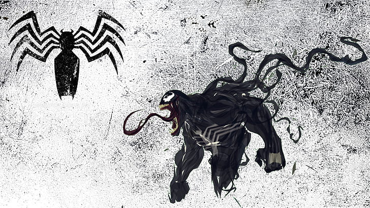 Spider-Man, Venom, symbols, HD wallpaper