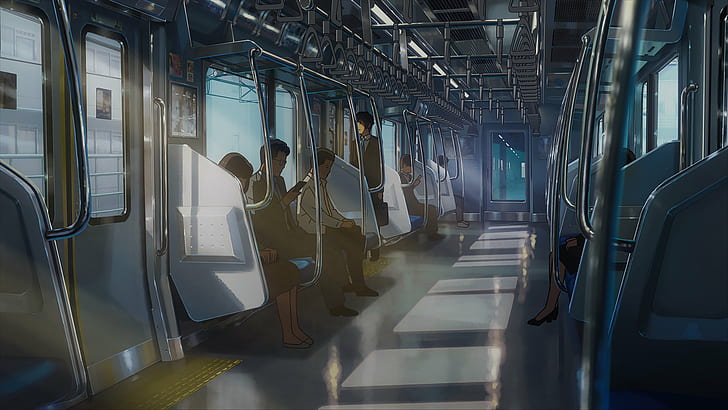 anime, landscape, train, Kimi no Na Wa, Your Name, HD wallpaper