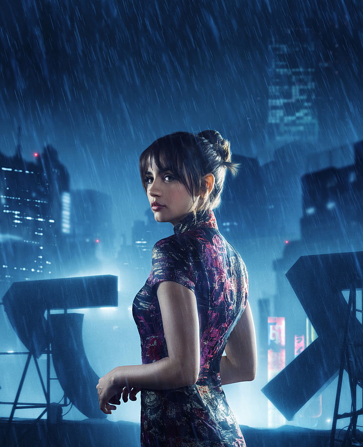 woman wearing red and black turtle neck top, Ana de Armas, Blade Runner 2049, HD wallpaper
