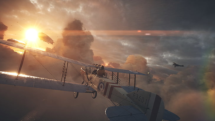 video games, Battlefield 1, sky, transportation, air vehicle, HD wallpaper