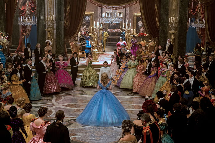 Movie, Cinderella (2015), Lily James, Richard Madden, HD wallpaper