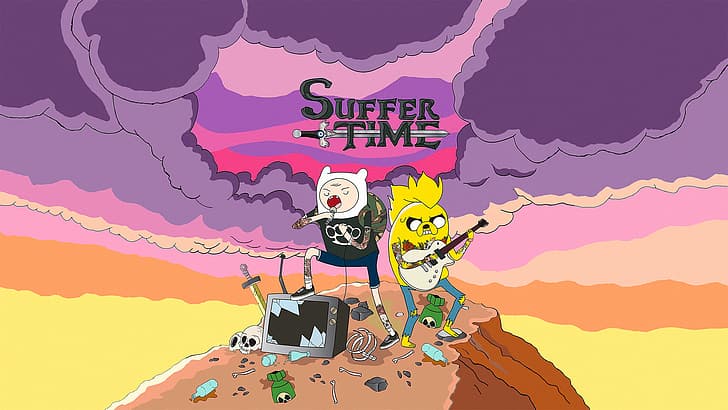 Punk, Rock, Jake, Adventure Time, Finn, Suffer Time, Pop-Punk, HD wallpaper