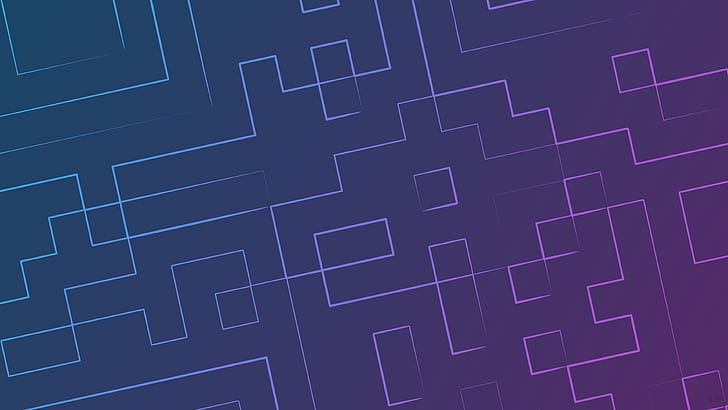 gradient, vector, blue, purple, lines, square, geometry, abstract, HD wallpaper