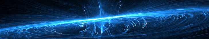 black and gray flat screen TV, abstract, lines, motion, blue
