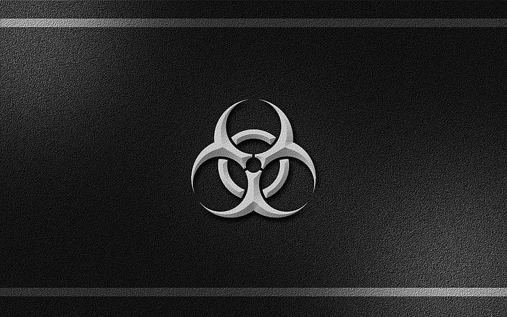 toxic hazard symbol, black, biohazard, plastic, HD wallpaper