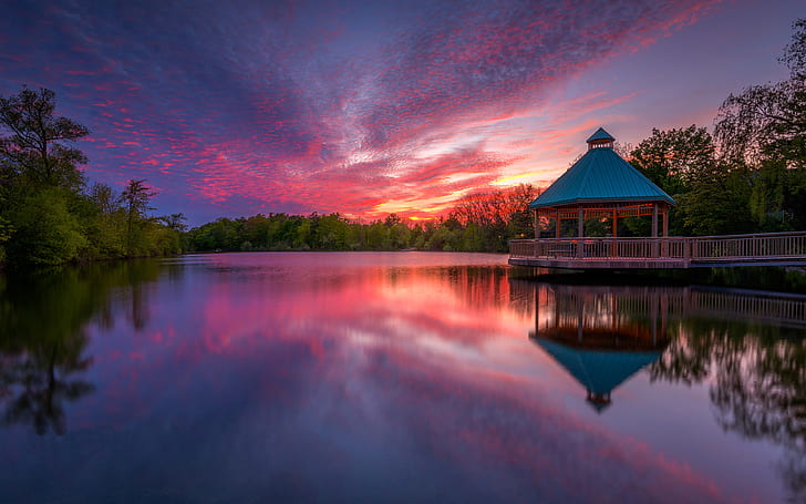 Centennial Park In Milton Ontario Canada Landscape Nature Sunset Dusk Reflection Best Hd Desktop Wallpapers For Tablets And Mobile Phones 3840×2400, HD wallpaper