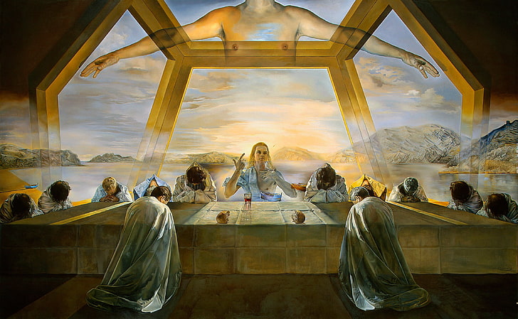 The last supper, art, salvador dali, people, painting, man