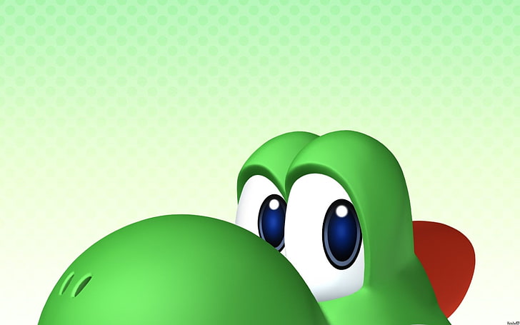 Mario, Yoshi, green color, no people, blue, studio shot, indoors, HD wallpaper