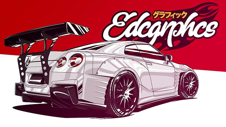 EDC Graphics, Nissan GT-R, JDM, render, Japanese cars, motor vehicle HD wallpaper