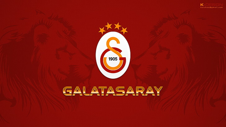 Galatasaray S.K., stars, soccer clubs, lion, text, communication, HD wallpaper