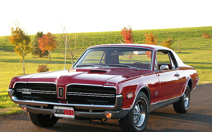 1968 Mercury Cougar GT-E, red classic coupe, cars, 1920x1200