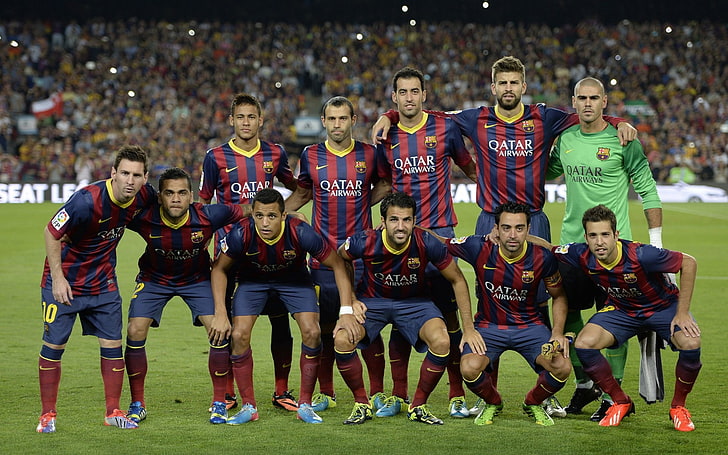 FC Barcelona, sport, soccer, team sport, stadium, men, sports uniform