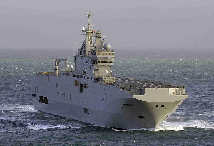 warship, Mistral, French navy, vehicle, military, sea, nautical vessel