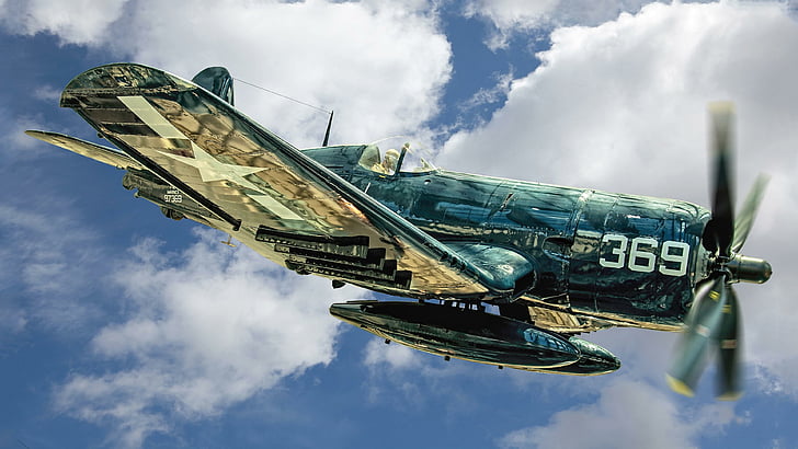 airplane, aircraft, aviation, sky, vought f4u corsair, military aircraft, HD wallpaper