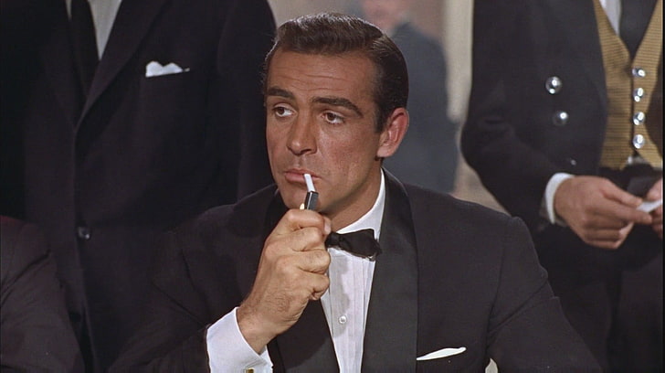 men's black shawl lapel tuxedo, James Bond, Sean Connery, movies, HD wallpaper