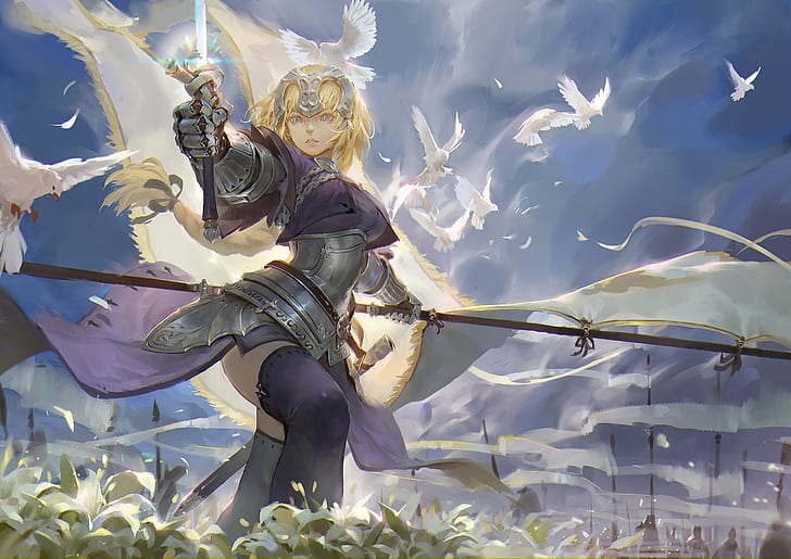 Fate/Apocrypha, anime girls, Jeanne d'Arc, Ruler (Fate/Apocrypha), HD wallpaper