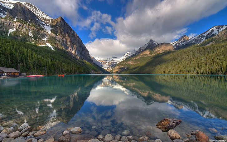 Morning lake banff alberta canada-Windows 10 Deskt.., water, reflection HD wallpaper