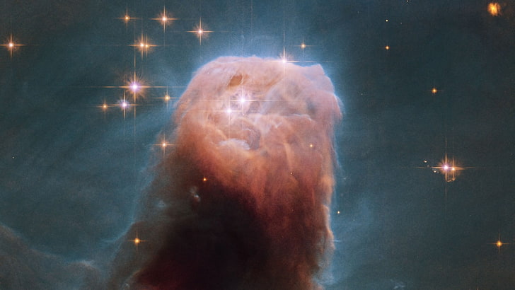 nebula illustration, space, NASA, galaxy, Cone Nebula, one person