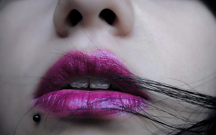 closeup, piercing, women, model, face, lipstick