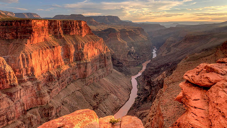 Landscapes Great Canyon National Park Usa Arizona Point With A Broad View Of The Canyon And The Colorado River Desktop Hd Wallpaper 1920×1080
