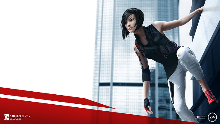 Mirror's Edge Catalyst, Girl, Games, avatar of woman in black vest, HD wallpaper