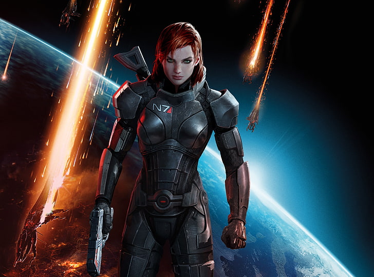 Mass Effect 3 Commander Shepard Female, Games, Planet, Earth