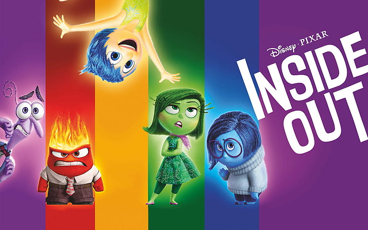 Disney Pixar Inside Out wallpaper, purple, color, blue, yellow, HD wallpaper