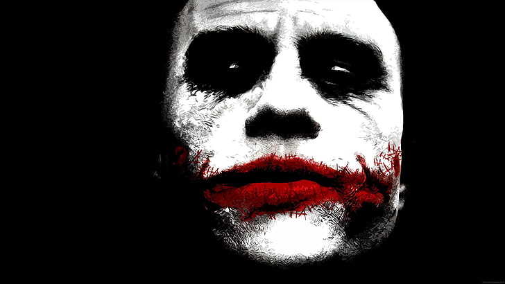 The Joker wallpaper, The Dark Knight, Batman, face, selective coloring, HD wallpaper