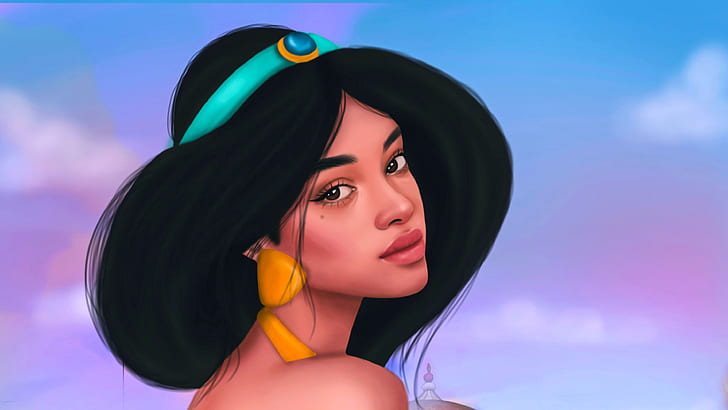 Aladdin, Black Hair, Girl, Princess Jasmine