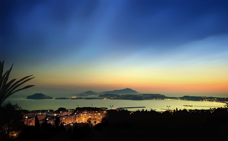 Night Falls, They Light The First Light, Europe, Italy, Naples