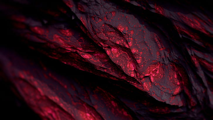 artwork, CGI, Procedural Minerals, render, abstract, red, digital art, HD wallpaper