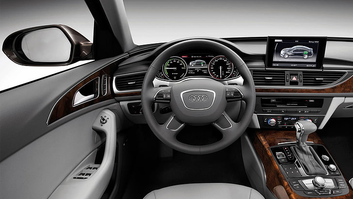 Audi A6, car, vehicle interiors, car interior, mode of transportation, HD wallpaper