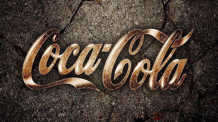Coca-Cola, digital art, typography, logo, text, communication, HD wallpaper