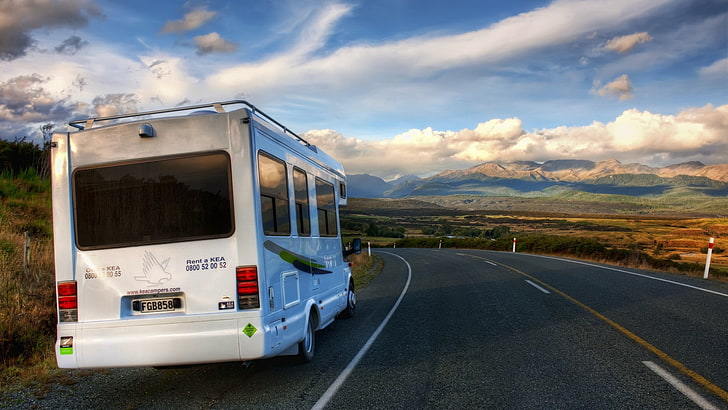 road, landscape, nature, New Zealand, cloud - sky, transportation, HD wallpaper
