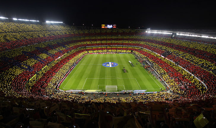 football field, Camp Nou, FC Barcelona, The Classic, HD wallpaper