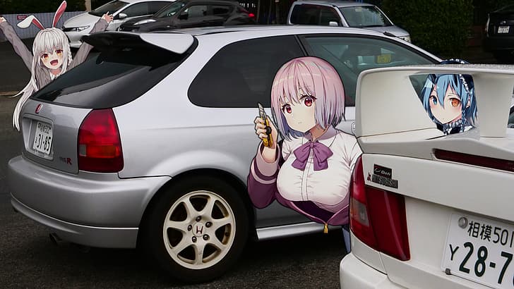 anime girls, JDM, Japanese cars