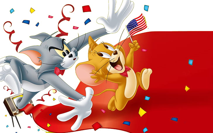 Tom And Jerry Love America Desktop Hd Wallpaper For Mobile Phones Tablet And Pc 2560×1600, HD wallpaper