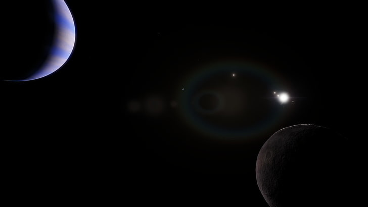 black and gray ceramic plate, space, Space Engine, planet, astronomy, HD wallpaper