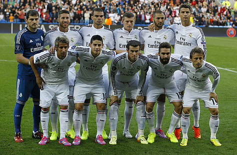 HD wallpaper: group of soccer player, Real Madrid, Karim Benzema, Cristiano Ronaldo - Wallpaper ...