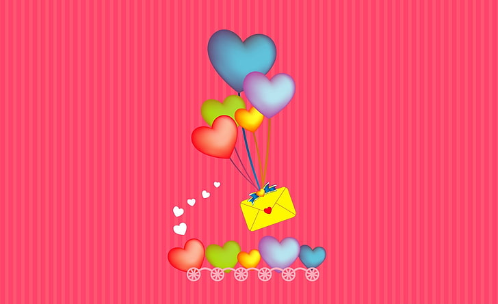 Love Letter, yellow envelope with balloons clip art, Holidays