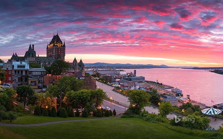 Que Panorama of Old Quebec City 2017 Bing Wallpape.., architecture, HD wallpaper