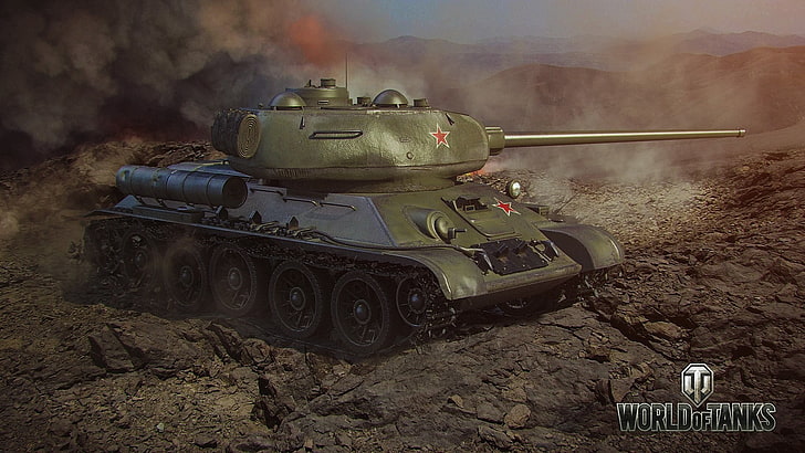 World of Tanks, wargaming, video games, T-34-85, military, fighting, HD wallpaper
