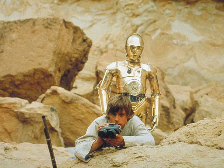 Star Wars, Star Wars Episode IV: A New Hope, C-3PO, Luke Skywalker, HD wallpaper