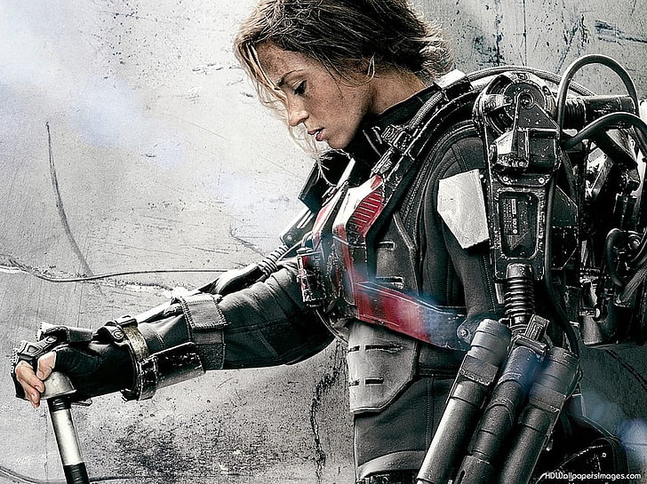 women's black long-sleeved suit, 2018 Tomb Raider poster, Edge of Tomorrow, HD wallpaper