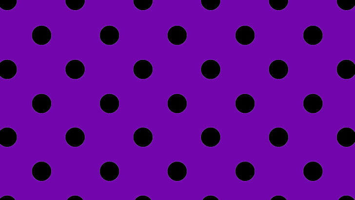Art, Abstract, Polka Dot, Black Balls, Purple Background, purple and black polka dot surface, HD wallpaper