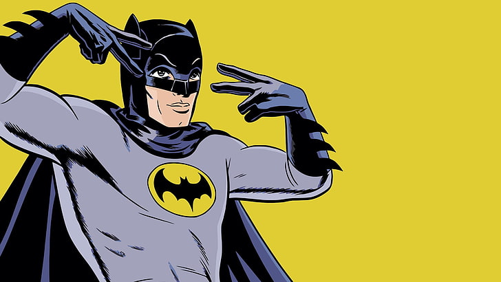 Batman illustration, comics, Bruce Wayne, yellow, people, creativity, HD wallpaper